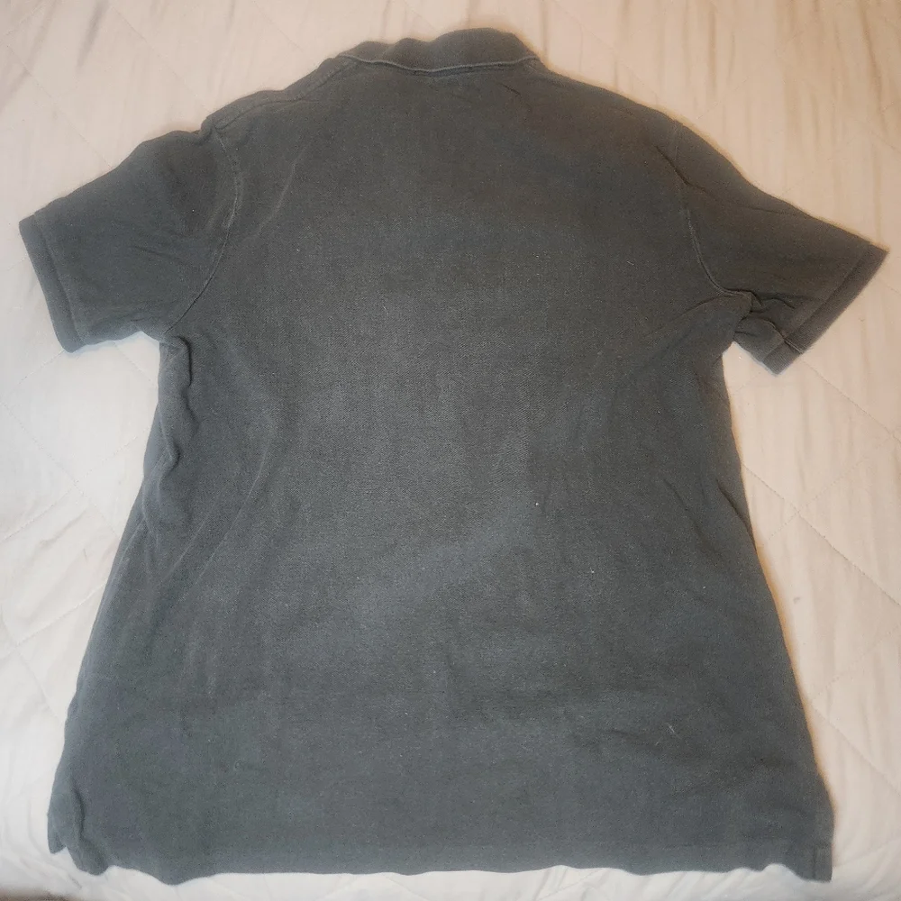 Polo By Ralph Lauren Black With Grey Logo Polo Shirt Basic 100%‎ Cotton RN 41381